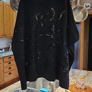 Anne Klein Black Sequin Embellished Women’s Kimono